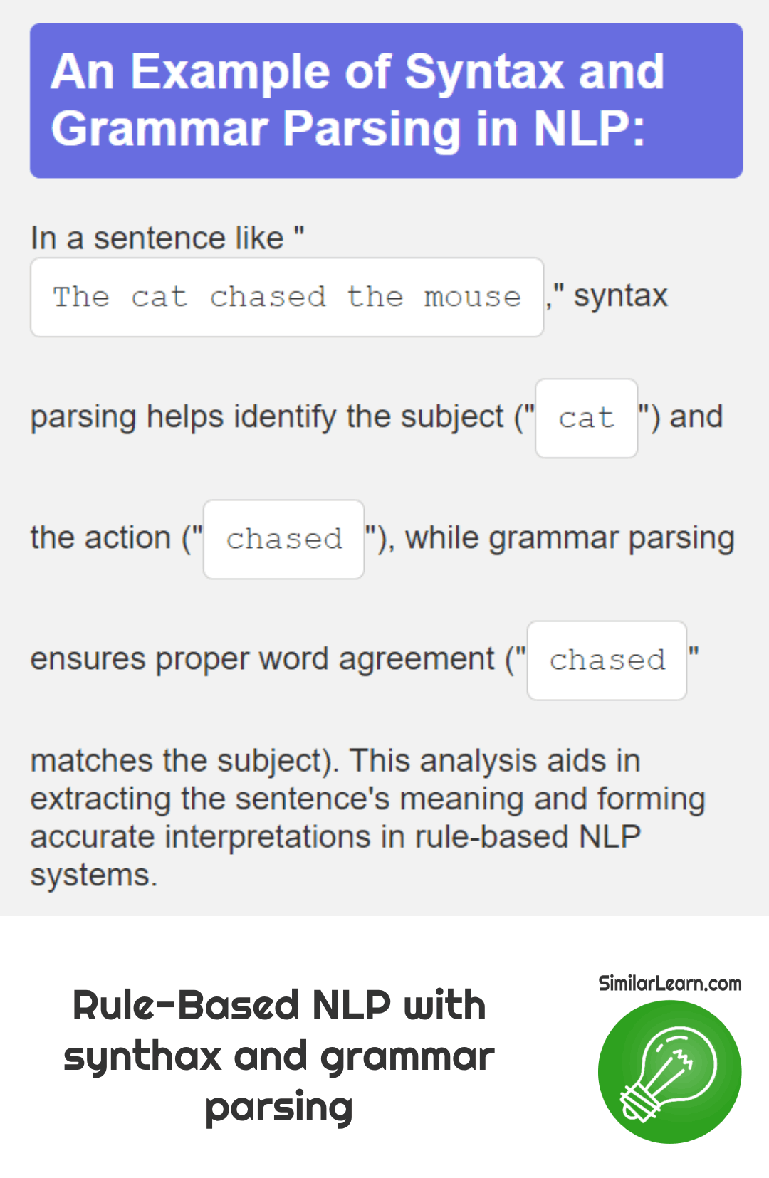 rule based nlp with synthax and grammar parsing
